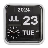 Banker's Wall Clock with Calendar 32x32x11cm - Black