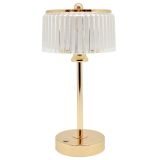 Rechargeable LED Table Lamp with Acrylic Flute Shade 14x14x29cm