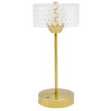 Rechargeable LED Table Lamp with Acrylic Drum Shade 15x15x32cm
