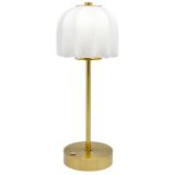 Rechargeable LED Table Lamp with Silk Umbrella Shade12x12x 31cm