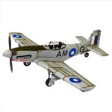 Mustang Shark Teeth Plane Metal Collectable - Grey 50x43x20cm