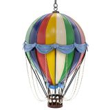 Medium Hot Air Balloon Metal Collectable - Rainbow 40x27x27cm