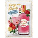 Nostalgic-Art Large Sign Gin & Tonic Pink Gin Flowers 30x40x0.5cm