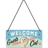 Nostalgic-Art Hanging Sign Welcome Guests Cat 20x10x0.2cm