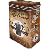 Nostalgic-Art Clip Top Storage Tin Coffee House 7.5x11x17.5cm
