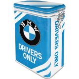 Nostalgic-Art Clip Top Storage Tin BMW Drivers Only 7.5x11x17.5cm