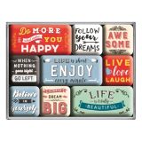 Nostalgic-Art 9pc Magnet Set Enjoy Life 7x9.3x2cm