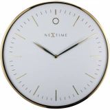 NeXtime Glamour Wall Clock 40cm - Gold and White