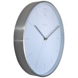 NeXtime Essential Silver Wall Clock 34cm - Elegant White