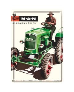 Nostalgic-Art Metal Card Man Tractor Green 10x14x0.3cm