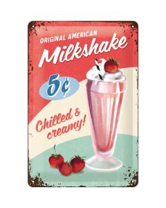 Nostalgic-Art Medium Sign Milkshake 20x30x0.5cm