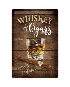 Nostalgic-Art Medium Sign Whiskey and Cigars 20x30x0.5cm