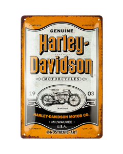 Nostalgic-Art Medium Sign Harley-Davidson - Genuine Motorcycles Milwaukee 20x30x0.5cm
