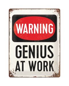 Nostalgic-Art Large Sign Genius At Work 30x40x0.5cm