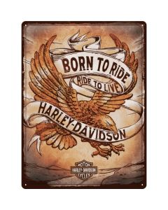 Nostalgic-Art Large Sign Harley Born To Ride Eagle 30x40x0.5cm