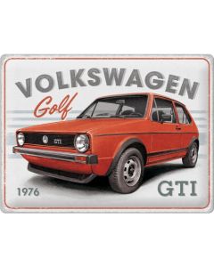 Nostalgic-Art Large Sign VW Golf GTI 1976 30x40cm 30x40x0.5cm