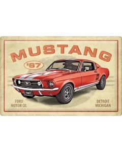 Nostalgic-Art XL Sign Ford Mustang GT 1967 Red 40x60cm 40x60x0.5cm