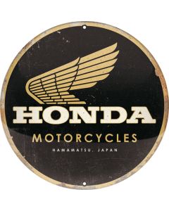 Nostalgic-Art Round Tin Sign Honda MC - Motorcycles Gold 35x35x0.5cm