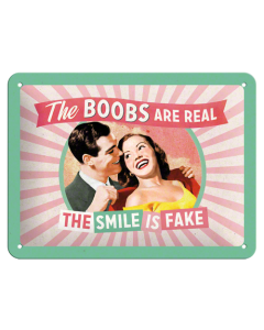 Nostalgic-Art Small Sign the boobs are real 15x20x0.3cm