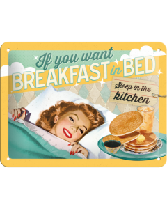 Nostalgic-Art Small Sign Breakfast in Bed 15x20x0.3cm