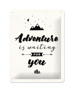 Nostalgic-Art Small Sign Adventure is waiting 15x20x0.3cm
