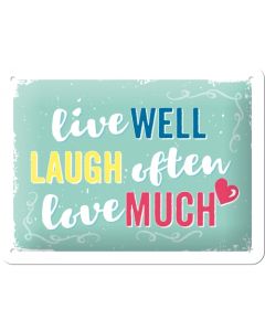 Nostalgic-Art Small Sign Live, Laugh, Love 15x20x0.3cm