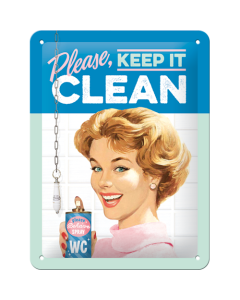 Nostalgic-Art Small Sign Keep it Clean 15x20x0.3cm