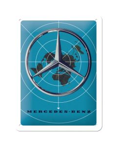 Nostalgic-Art Small Sign Mercedes- Benz Blue Map 15x20x0.3cm