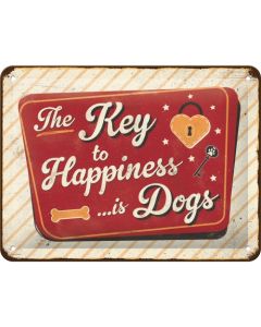Nostalgic-Art Small Sign Dogs - Key to Happiness 15x20x0.3cm