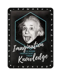 Nostalgic-Art Small Sign Einstein - Imagination & Knowledge 15x20x0.3cm
