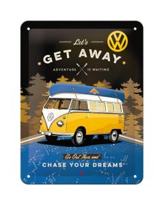 Nostalgic-Art Small Sign VW Bulli - Let's Get Away Night 15x20x0.3cm
