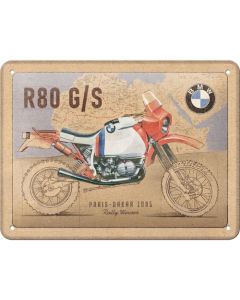 Nostalgic-Art Small Sign BMW R 80 G/S Paris Dakar 15 x 20cm 15x20x0.3cm