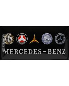 Nostalgic-Art Long Sign Mercedes-Benz Logo Evolution 25x50x0.3cm
