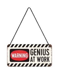 Nostalgic-Art Hanging Sign Genius at work 20x10x0.2cm