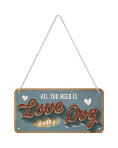 Nostalgic-Art Hanging Sign Love Dog 20x10x0.2cm