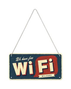 Nostalgic-Art Hanging Sign Free WiFi 20x10x0.2cm