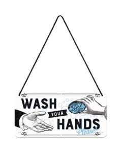 Nostalgic-Art Hanging Sign Wash Your Hands 20x10x0.2cm