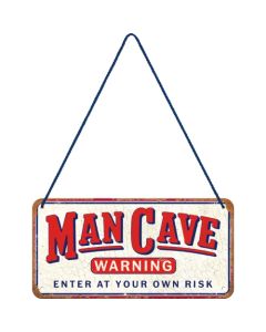 Nostalgic-Art Hanging Sign Man Cave Warning 20x10x0.2cm