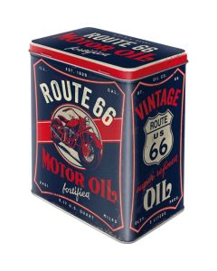 Nostalgic-Art Tin Storage Box Large Route 66 Motor Oil 10x14x20cm