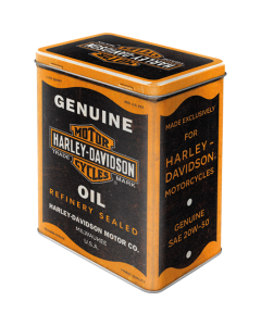 Nostalgic-Art Tin Storage Box Harley-Davidson - Genuine Oil 10x14x20cm