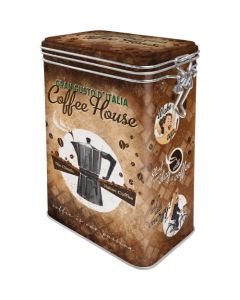 Nostalgic-Art Clip Top Storage Tin Coffee House 7.5x11x17.5cm