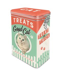 Nostalgic-Art Clip Top Storage Tin Cat Treats 7.5x11x17.5cm