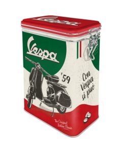 Nostalgic-Art Clip Top Storage Tin Vespa - The Italian Classic 7.5x11x17.5cm