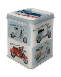 Nostalgic-Art Tea Storage Tin Vespa Model Chart 7.5x7.5x9.5cm