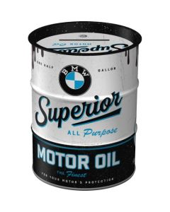 Nostalgic-Art Money Box Oil Barrel BMW Motor Oil 9.3x9.3x11.5cm