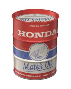 Nostalgic-Art Money Box Oil Barrel Honda MC Motor Oil 9.3x9.3x11.5cm