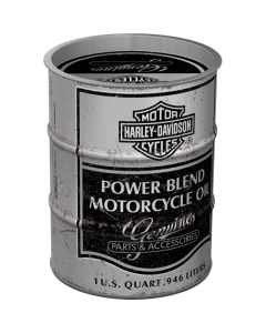 Nostalgic-Art Money Box Oil Barrel Harley-Davidson - Power Blend Oil 9.3x9.3x11.5cm