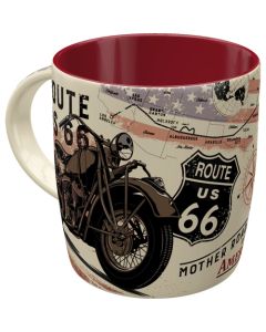 Nostalgic-Art Ceramic Mug Route 66 Bike Map 9x9x9cm