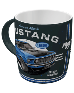 Nostalgic-Art Ceramic Mug Ford Mustang - 1969 Mach 1 Blue 9x9x9cm