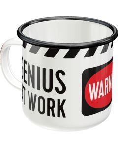 Nostalgic-Art Enamel Mug Genius at Work 8x8x8xcm